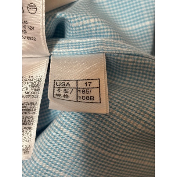 Brooks Brothers 1818 Regent Dress Shirt Mens 17 2/3 Blue White MicroCheck Cotton - Picture 8 of 10